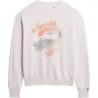 Superdry Femme Sweat ras du cou Ample à Motif Souvenir Rose Taille: 36
