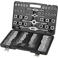 Vevor Coffret Tarauds et Filières 110 Pièces M2-M18 Kit de Taraudage et Filetage Métrique en Acier avec Mallette de Transport Outils pour Tarauder et Fileter Construction Réparation Auto Plomberie