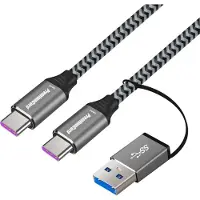 PremiumCord USB-C vers USB-C avec réduction Tressé 2 m USB kabel