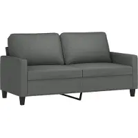 vidaXL Canapé à 2 places Gris foncé 140 cm Tissu
