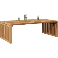 vidaXL Table d'appoint de jardin marron 110 x 55 x 35,5 cm en bois massif de teck