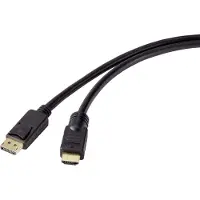 Renkforce Câble adaptateur DisplayPort / HDMI DisplayPort mâle, HDMI-A mâle 20.00 m noir RF-4596876 Câbles plaqués or