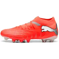Puma Chaussure de foot 'Future 9 Pro' gris argenté / rouge néon / noir