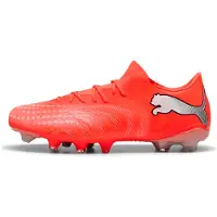 Puma Chaussure de foot 'Future 9 Match Fusion' gris argenté / rouge néon / noir
