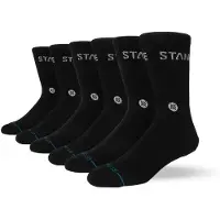Stance Unisexe, Chaussettes, Origin 6 Pack Crew, Noir, (paquet de 6, 42)