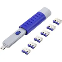 Renkforce USB Port Lock RF-4714586 6er Set Silver, Blue incl. 1 Key RF-4714586 (RF-4714586)