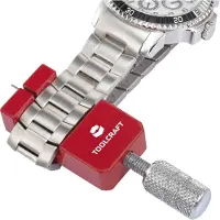 Toolcraft Extracteur de goupilles pour montresBracelets avec goupilles de rechange, Rouge, Argent