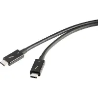 Renkforce Câble Thunderbolt Thunderbolt 4 Thunderbolt (USB-C) mâle, Thunderbolt (USB-C) mâle 0,80 m Noir double blindage RF-5235980 (RF-5235980)
