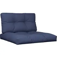 vidaXL Ensemble de coussins en palette bleu marine 70x40x12 cm tissu