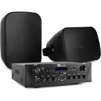 Power Dynamics met Bluetooth - PV220BT 2 zones amplificateur audio + 2 BD50B opbouw speakers - 5 (Passif, 2x 50 W), Haut-parleur PA, Noir
