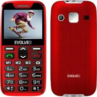 Evolveo EasyPhone XR, téléphone pour seniors avec support de charge, 2.3" 320 x 240/1xSIM/0.3Mpx/microSDHC/1000 mAh/rouge