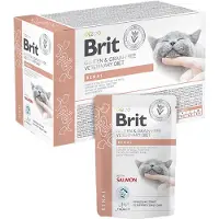 Brit Veterinary Diet Grain Free Renal Cat Fillets in Gravy Salmon 12x85g dla kotów wspomagająca funkcje nerek