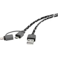 Renkforce Câble USB USB 2.0 USB-A mâle USB-Micro-B Apple Lightning mâle 20.00
