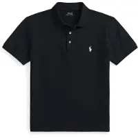 Ralph Lauren pour homme. 710941439040 Polo en piqué extensible Custom Slim Fit noir (XL), Casuel, Coton, Manche courte