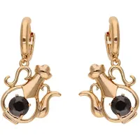 NAEMI Boucles d'oreilles or / noir