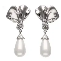 NAEMI Boucles d'oreilles argent / blanc