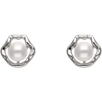 Faina Boucles d'oreilles argent / blanc