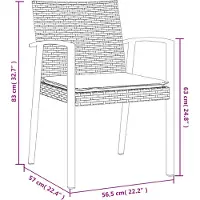 vidaXL Ensemble de jardin 5 pièces avec coussins Poly rotin et acier