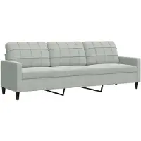 vidaXL Canapé à 3 places Gris clair 210 cm Velours