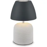 Briloner Lampe de table LED avec batterie rechargeable Ø140x220mm Cylindrique anthracite/gris 3W 300lm 2700K Blanc chaud Dimmable IP44 Céramique Lampe décorative Salon, balcon, chambre