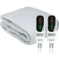 Auronic Couverture électrique XL - 190x160cm - 2 personnes - Couverture chauffante - 2 zones de chaleur - Blanc