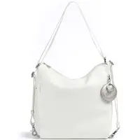 Mandarina Duck Mellow Leather Hobo Shoulder Bag Blanc