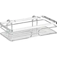Wenko Étagère murale pour salle de bain - Rectangulaire - Acier inox - Basse