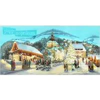 Pappnoptikum Calendrier de l'Avent « Triptyque de Seiffen » avec le train des mineurs des Monts Métallifères