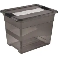 Keeeper Boîte de rangement "cornelia", 24 litres, gris cristal transparent, avec couvercle, couvercle (24 l)