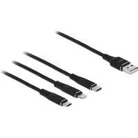 DeLOCK Câble de charge USB 3 en 1 pour Lightning / Micro USB / USB