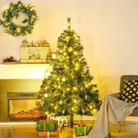 OEM Sapin de Noël artificiel, décorations comprises, 95 cm x 95 cm x 150 cm, vert