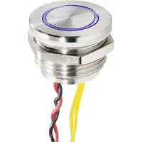 Renkforce RF-4707818 Bouton-poussoir de sonnette éclairé, avec piézoélectrique simple Acier inoxydable, bleu 24 V/0,3 A (RF-4707818)