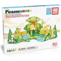 PicassoTiles Briques magnétiques. Ensemble Safari avec 8 animaux