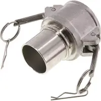 Tameson Raccord Camlock DN 50 (2'') en acier inoxydable Pilier de tuyau (50 mm) Type C EN 14420-7 (DIN 2828)