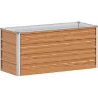 vidaXL Lit surélevé brun clair 100 x 40 x 45 cm Acier galvanisé