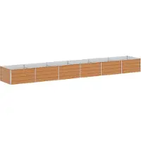 vidaXL Lit surélevé brun clair 480 x 80 x 45 cm Acier galvanisé