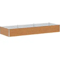 vidaXL Lit surélevé brun clair 290 x 100 x 36 cm Acier galvanisé