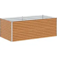 vidaXL Lit surélevé brun clair 195 x 100 x 68 cm Acier galvanisé