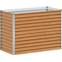 vidaXL Lit surélevé brun clair 98 x 50 x 68 cm Acier galvanisé