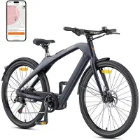 KUKIRIN Vélo Électrique - - N1 Pro - 27,5 Pouces - Autonomie 100 Km - Cadre Carbone - Gris