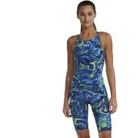 Tyr Tresher Hydrophobic Open Back Competition Swimsuit Bleu 22 Femme