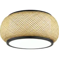 Globo Lampe de plafond Bambora avec du bambou Ø 38 cm