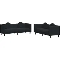 vidaXL Ensemble de canapés 2 pièces avec coussins Noir velours