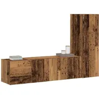 vidaXL Armoires murales TV 3 pcs. Aspect vieux bois Matériaux dérivés du bois
