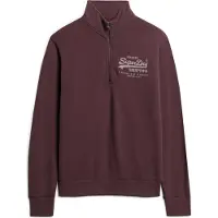 Superdry pour homme. M2013797A Veste avec graphique classique et demi-fermeture éclair bordeaux (S), Casuel, Coton