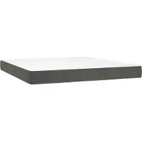 vidaXL Matelas à ressorts ensachés, fermeté moyenne, couleur gris foncé, 193x203x20 cm, revêtement en velours