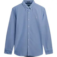 Superdry pour homme. M4011037A Chemise L/S Oxford classique bleu (M), Casuel, Coton, Manche longue