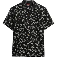 Superdry pour homme. M4010793A Chemise de plage à manches courtes noire (M), Casuel, Coton, Manche courte