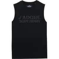 Superdry Sport Luxe Fitted Sleeveless T-shirt Noir 2XS Femme