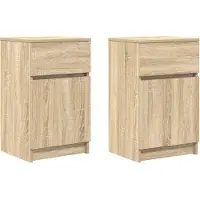 vidaXL Tables de chevet 2 pcs chêne sonoma 39x35x65 cm bois ingénierie
